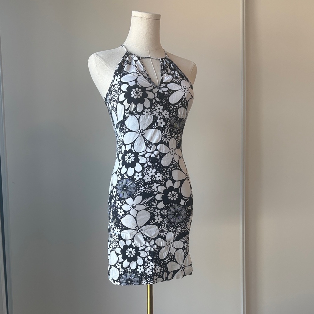Garage Black and White Floral Mini Dress